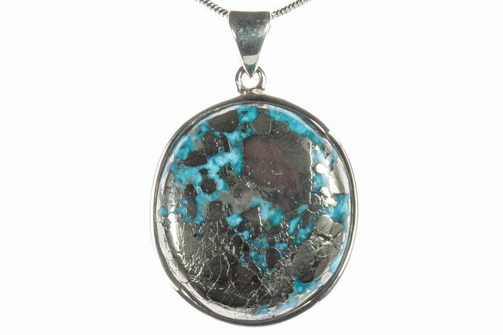 Persian Turquoise Pendant (Necklace) - Sterling Silver #279260